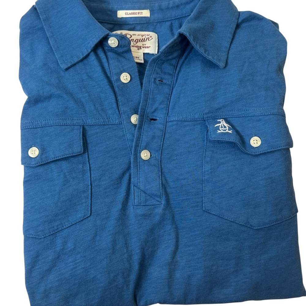 Original Penguin Men's Casual Blue Button Down Shirt